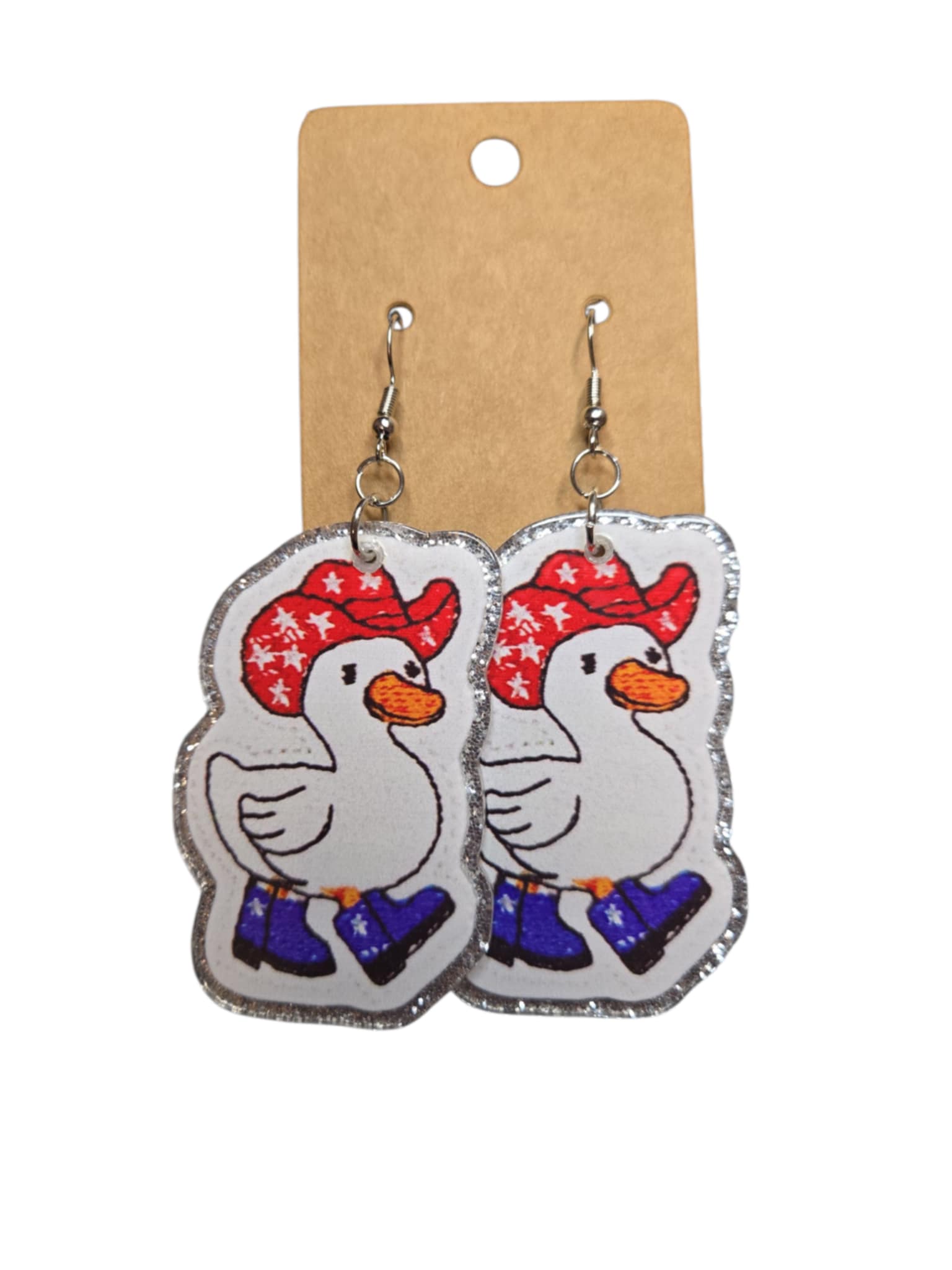 Americana Duck/Goose Cowboy Earrings *handmade*