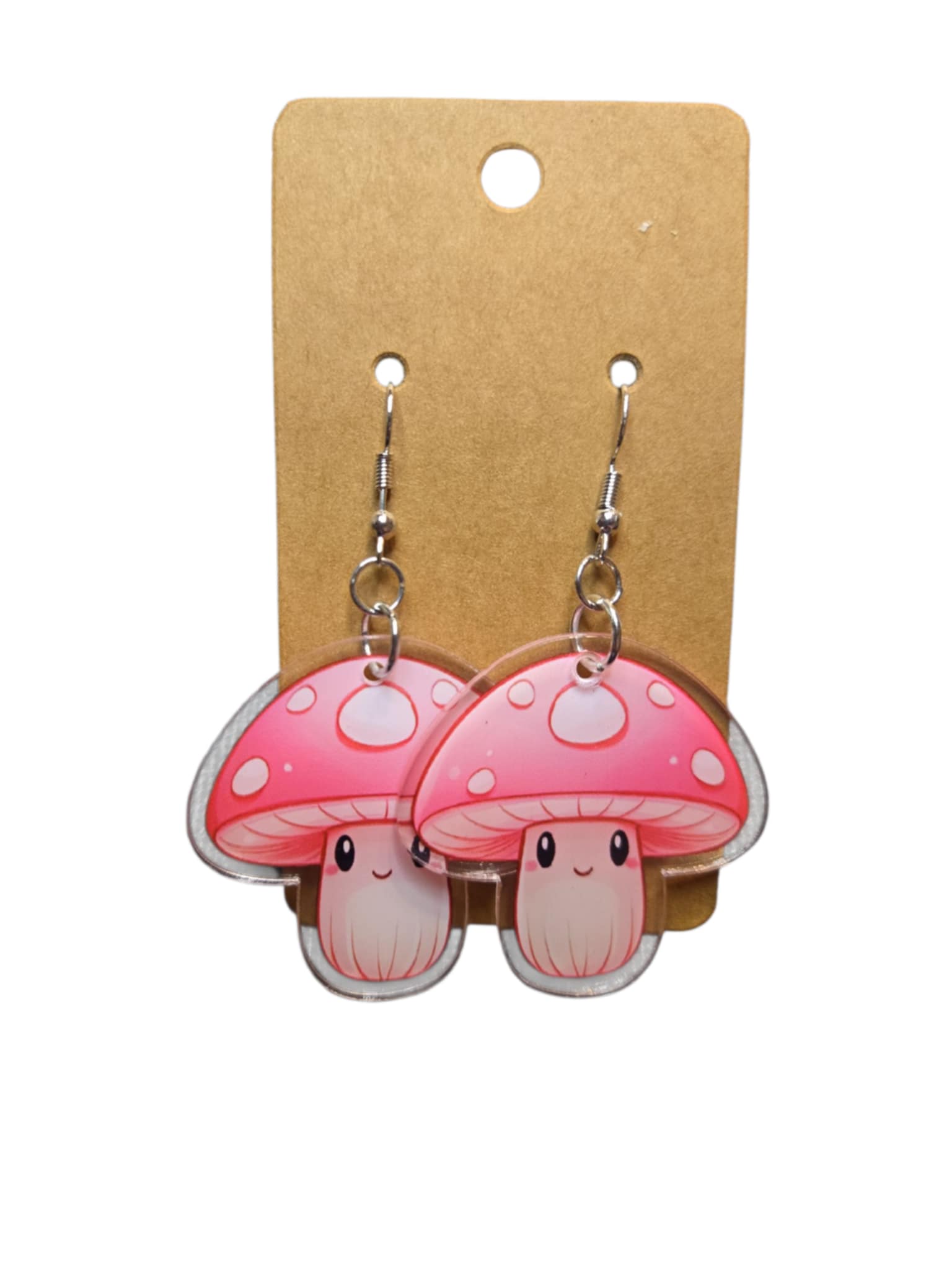 Mushroom Earrings - Pink - Style 2 *handmade*