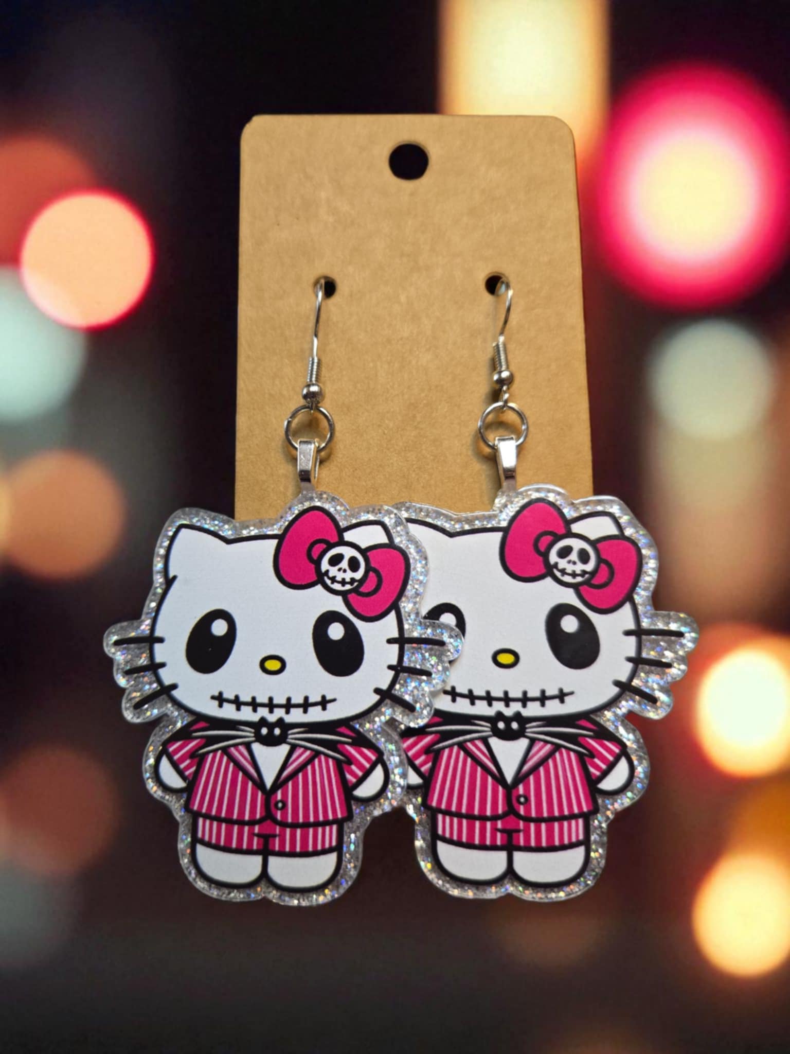 HK Pink Jack Earrings *handmade*