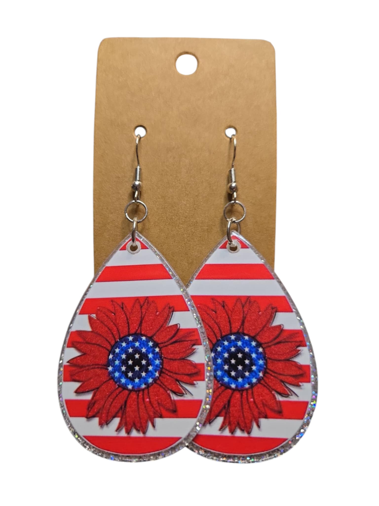 Americana Daisy Teardrop Earrings *handmade*