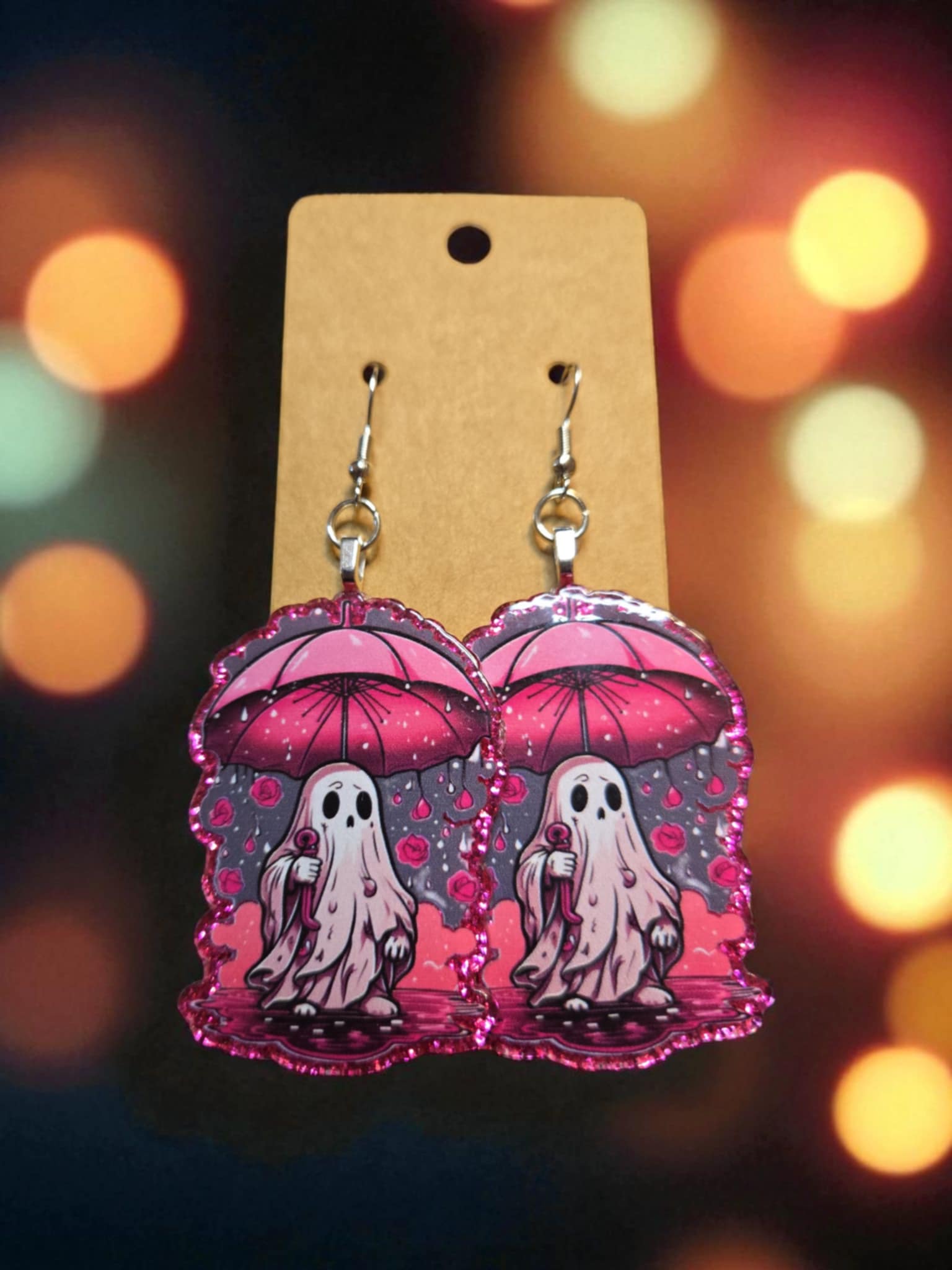 Ghost Umbrella Earrings *handmade*
